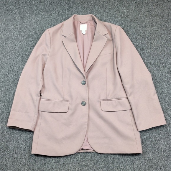 H&M Quiet Luxury Oversized Two Button Blazer Size S Dusty Rose Mauve Officecore — photo 2